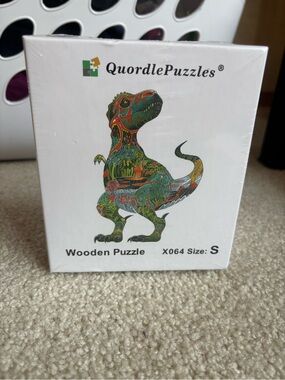 Colorful Dinosaur Wooden Puzzle - Green Multi